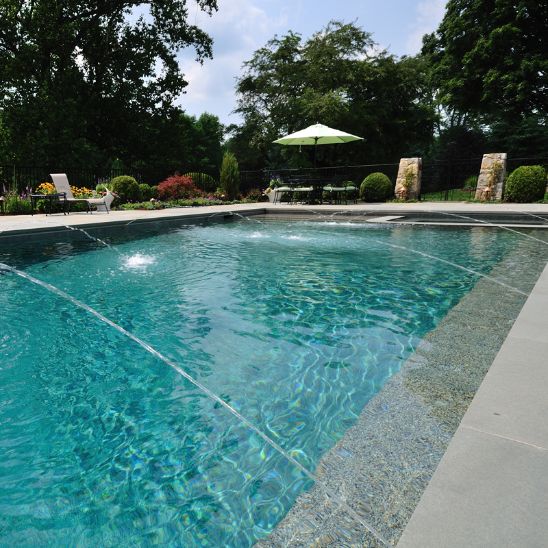swimming pool with fountains